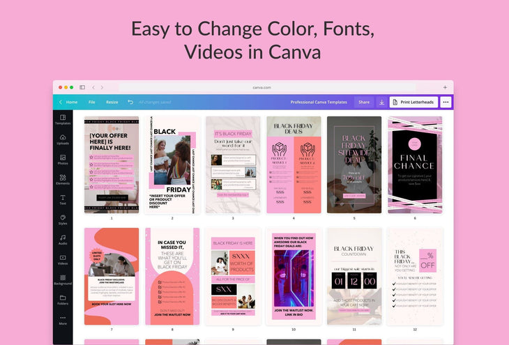 Ladystrategist Black Friday Canva Templates Bundle instagram canva templates social media templates etsy free canva templates