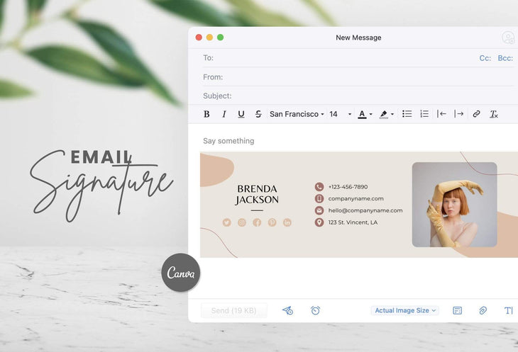 Ladystrategist Brenda Email Signature Template Editable Canva Template Rose Gold instagram canva templates social media templates etsy free canva templates