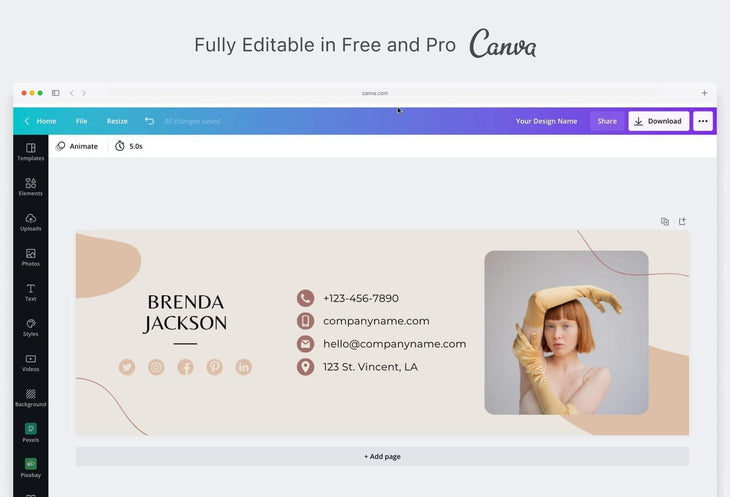 Ladystrategist Brenda Email Signature Template Editable Canva Template Rose Gold instagram canva templates social media templates etsy free canva templates