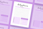 Ladystrategist Bright Lavender Daily Planner Printable and Editable Canva Template instagram canva templates social media templates etsy free canva templates