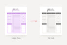 Ladystrategist Bright Lilac Daily Planner Printable and Editable Canva Template instagram canva templates social media templates etsy free canva templates