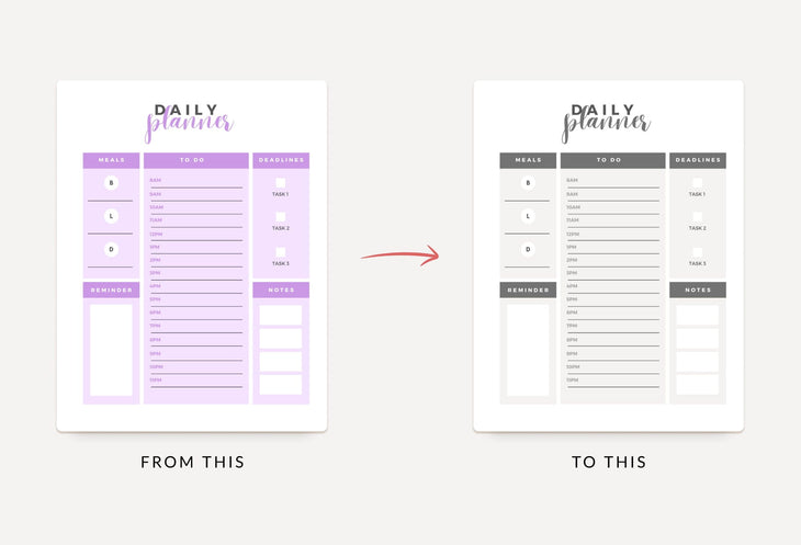 Ladystrategist Bright Lilac Daily Planner Printable and Editable Canva Template instagram canva templates social media templates etsy free canva templates