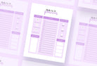 Ladystrategist Bright Lilac Daily Planner Printable and Editable Canva Template instagram canva templates social media templates etsy free canva templates