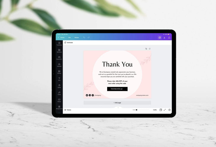 Ladystrategist Brigitte Printable Thank You Card Packaging Insert Note Canva Template instagram canva templates social media templates etsy free canva templates