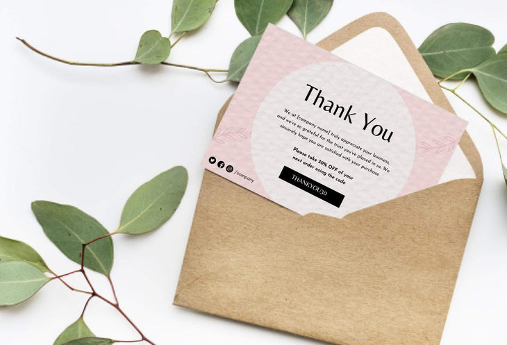 Ladystrategist Brigitte Printable Thank You Card Packaging Insert Note Canva Template instagram canva templates social media templates etsy free canva templates