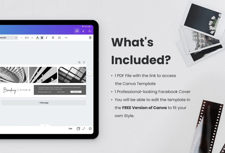 Ladystrategist Broadway Studio Facebook Cover for Photographers Editable Canva Template instagram canva templates social media templates etsy free canva templates