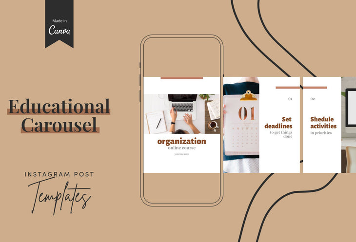 Ladystrategist Brooklyn Educational 6-Page Carousel Canva Template instagram canva templates social media templates etsy free canva templates