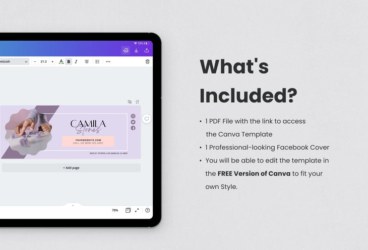 Ladystrategist Camila Facebook Cover Canva Template instagram canva templates social media templates etsy free canva templates