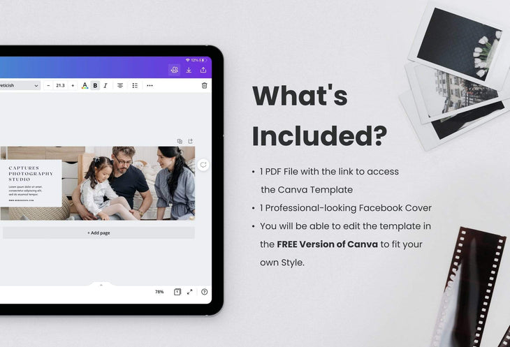 Ladystrategist Capture Facebook Cover for Photographers - Editable Canva Template instagram canva templates social media templates etsy free canva templates