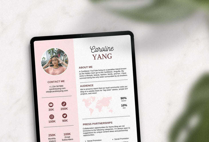 Ladystrategist Caroline Yang Media Kit Canva Template for Influencers instagram canva templates social media templates etsy free canva templates