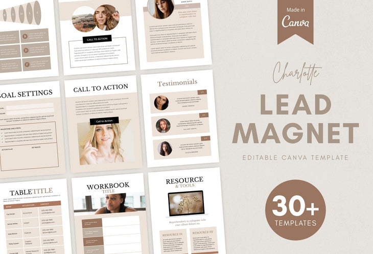 Ladystrategist Charlotte Lead Magnet Editable Canva Template instagram canva templates social media templates etsy free canva templates