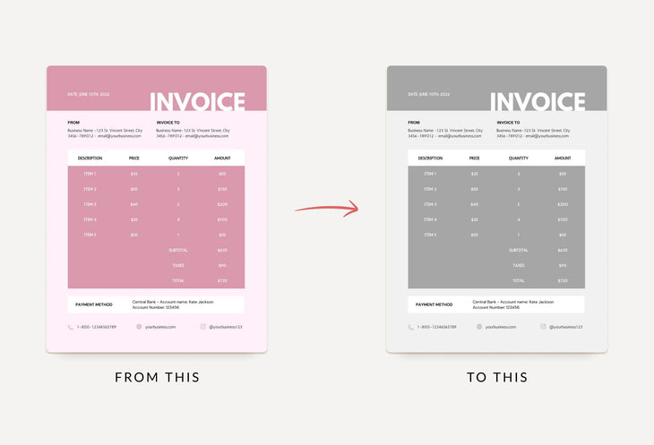 Ladystrategist Charm Pink Invoice Canva Template Printable and Editable instagram canva templates social media templates etsy free canva templates