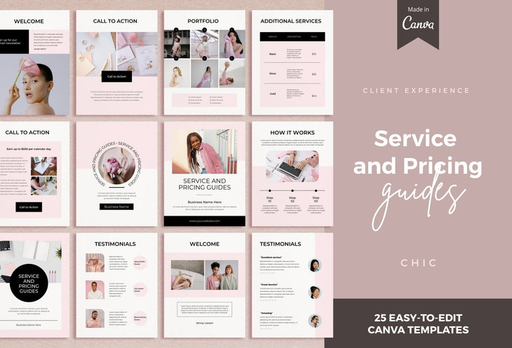 Ladystrategist Chic Service Providers Canva Bundle instagram canva templates social media templates etsy free canva templates