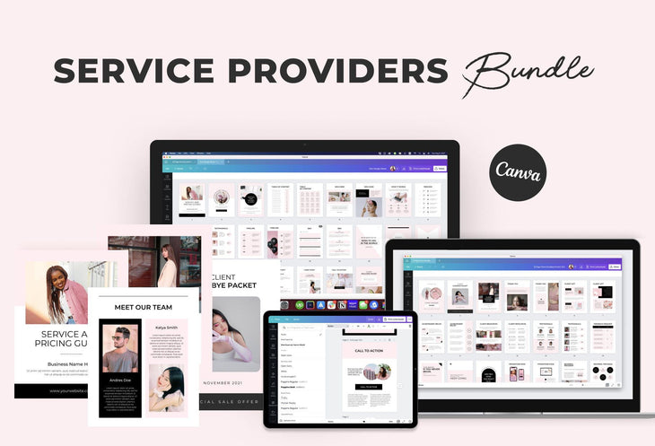 Ladystrategist Chic Service Providers Canva Bundle instagram canva templates social media templates etsy free canva templates