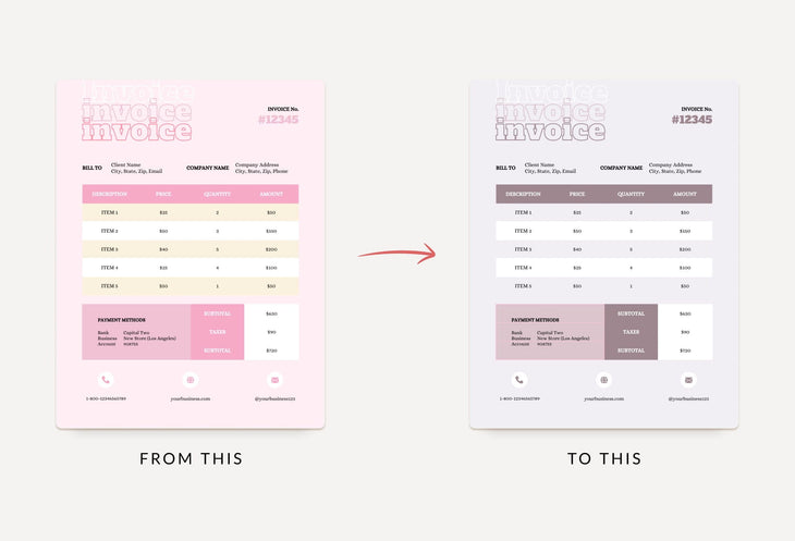 Ladystrategist Classic Rose Invoice Canva Template Printable and Editable instagram canva templates social media templates etsy free canva templates