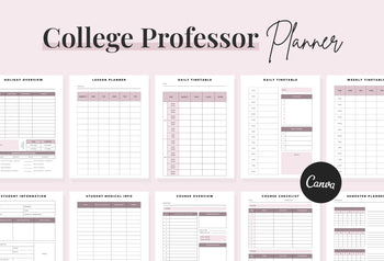Ladystrategist College Professor Planner Canva Template instagram canva templates social media templates etsy free canva templates