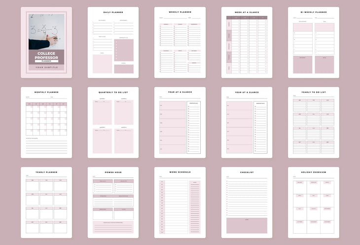 Ladystrategist College Professor Planner Canva Template instagram canva templates social media templates etsy free canva templates