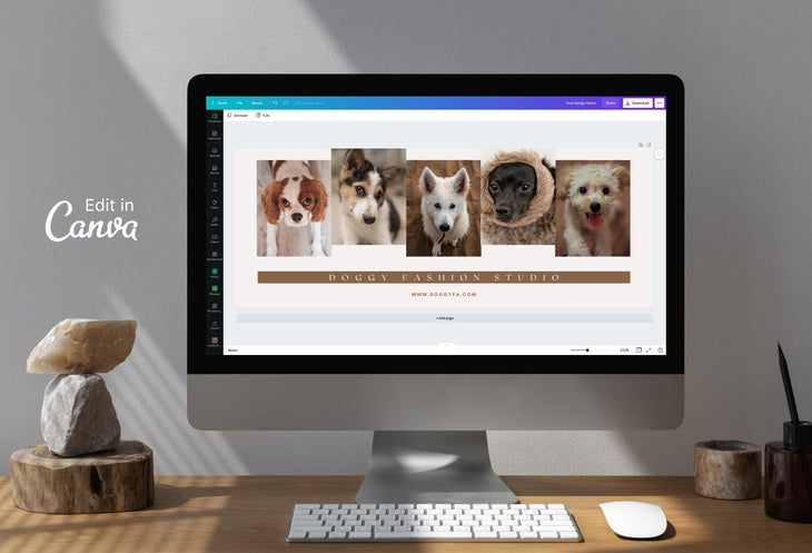Ladystrategist Doggy Fashion Studio Facebook Cover for Photographers Editable Canva Template instagram canva templates social media templates etsy free canva templates