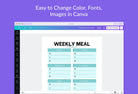 Ladystrategist Egg Blue Weekly Meal Planner Printable and Editable Canva Template instagram canva templates social media templates etsy free canva templates
