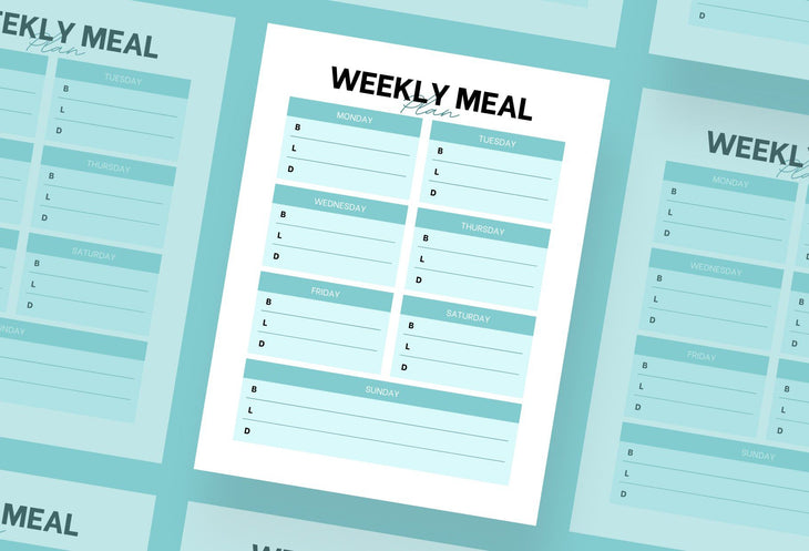 Ladystrategist Egg Blue Weekly Meal Planner Printable and Editable Canva Template instagram canva templates social media templates etsy free canva templates