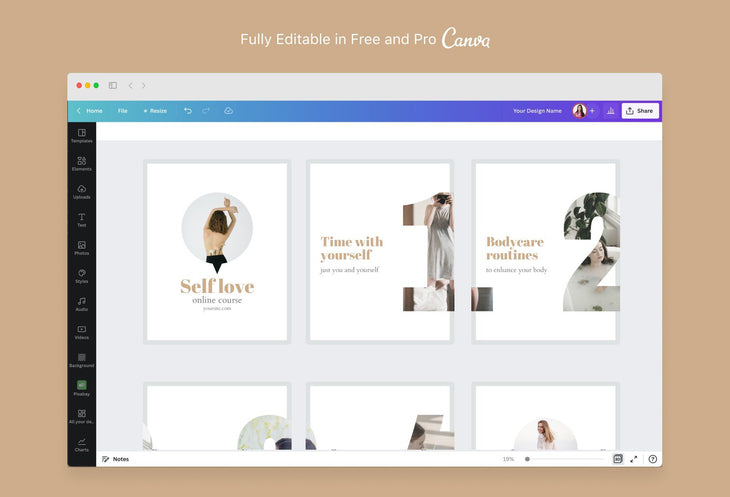 Ladystrategist Eliana Educational 6-Page Carousel Canva Template instagram canva templates social media templates etsy free canva templates