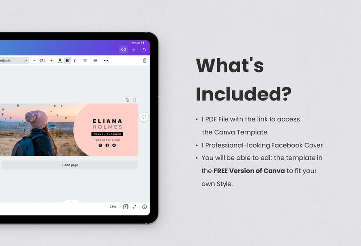 Ladystrategist Eliana Facebook Cover Canva Template instagram canva templates social media templates etsy free canva templates