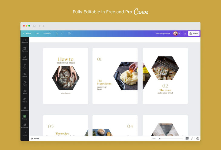Ladystrategist Emily Food and Nutrition 6-Page Carousel Canva Template instagram canva templates social media templates etsy free canva templates