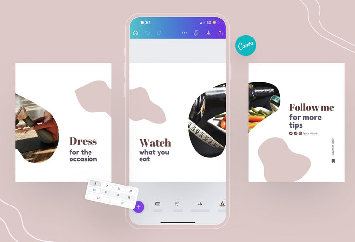 Ladystrategist Evelyn Fitness 6-Page Carousel Canva Template instagram canva templates social media templates etsy free canva templates