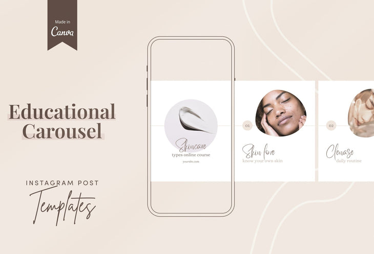 Ladystrategist Everly Educational 6-Page Carousel Canva Template instagram canva templates social media templates etsy free canva templates