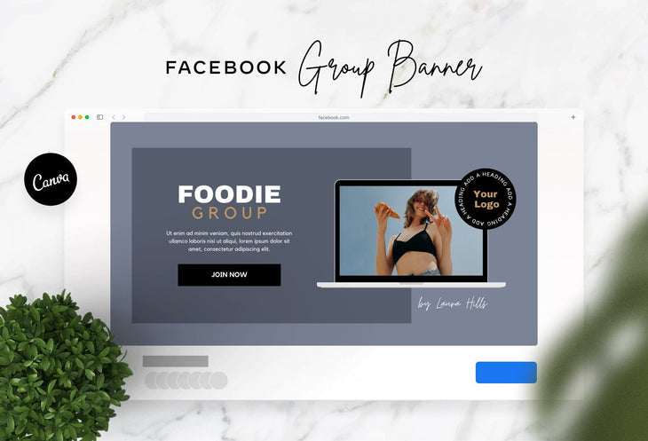 Ladystrategist Facebook Group Banner Charcoal Canva Templates instagram canva templates social media templates etsy free canva templates
