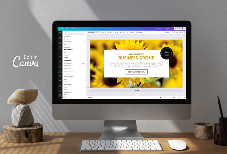 Ladystrategist Facebook Group Banner Sunflower Canva Templates instagram canva templates social media templates etsy free canva templates