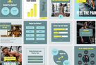 Ladystrategist FITNESS DARK CYAN - 97 Done-for-You Fitness Instagram Posts - Fully Editable Canva Templates instagram canva templates social media templates etsy free canva templates