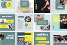 Ladystrategist FITNESS DARK CYAN - 97 Done-for-You Fitness Instagram Posts - Fully Editable Canva Templates instagram canva templates social media templates etsy free canva templates