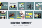 Ladystrategist FITNESS DARK CYAN - 97 Done-for-You Fitness Instagram Posts - Fully Editable Canva Templates instagram canva templates social media templates etsy free canva templates