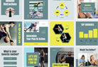Ladystrategist FITNESS DARK CYAN - 97 Done-for-You Fitness Instagram Posts - Fully Editable Canva Templates instagram canva templates social media templates etsy free canva templates