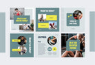 Ladystrategist FITNESS DARK CYAN - 97 Done-for-You Fitness Instagram Posts - Fully Editable Canva Templates instagram canva templates social media templates etsy free canva templates