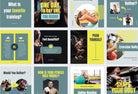 Ladystrategist FITNESS DARK CYAN - 97 Done-for-You Fitness Instagram Posts - Fully Editable Canva Templates instagram canva templates social media templates etsy free canva templates