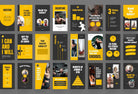 Ladystrategist FITNESS POWER - 97 Done-for-You Fitness Instagram Stories - Fully Editable Canva Templates instagram canva templates social media templates etsy free canva templates