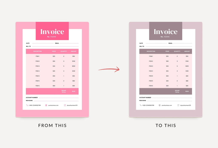 Ladystrategist Flamingo Pink Invoice Canva Template Printable and Editable instagram canva templates social media templates etsy free canva templates