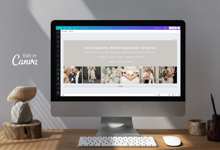 Ladystrategist Focushots Facebook Cover for Photographers - Editable Canva Template instagram canva templates social media templates etsy free canva templates