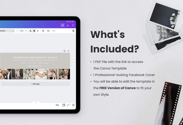 Ladystrategist Focushots Facebook Cover for Photographers - Editable Canva Template instagram canva templates social media templates etsy free canva templates
