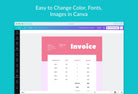 Ladystrategist French Pink Invoice Canva Template Printable and Editable instagram canva templates social media templates etsy free canva templates