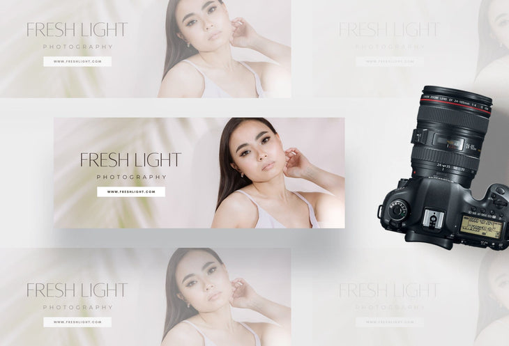 Ladystrategist Fresh Light Photography Facebook Cover for Photographers Editable Canva Template instagram canva templates social media templates etsy free canva templates