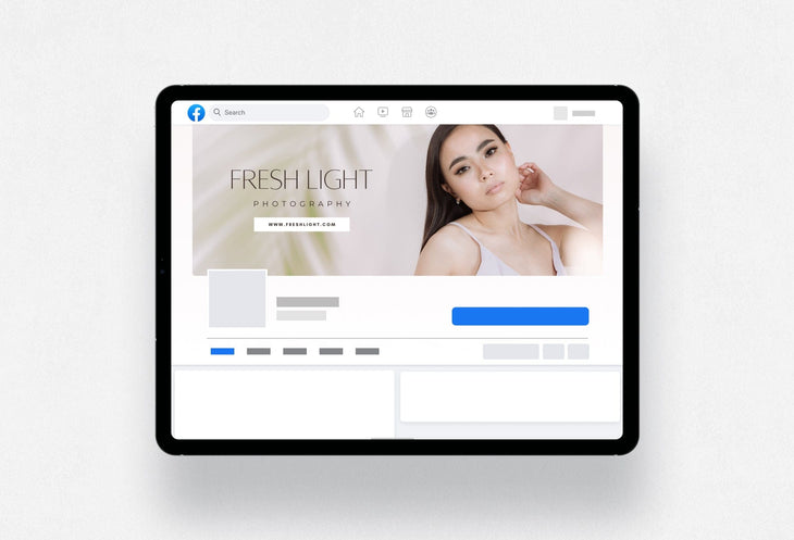 Ladystrategist Fresh Light Photography Facebook Cover for Photographers Editable Canva Template instagram canva templates social media templates etsy free canva templates