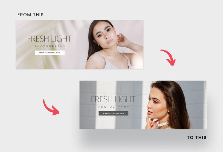 Ladystrategist Fresh Light Photography Facebook Cover for Photographers Editable Canva Template instagram canva templates social media templates etsy free canva templates