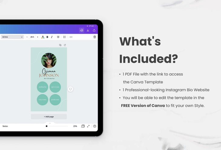 Ladystrategist Gianna Instagram Link in Bio Canva Landing Page Website instagram canva templates social media templates etsy free canva templates