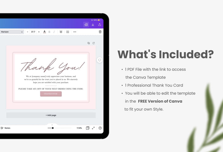 Ladystrategist Giselle Printable Thank You Card Packaging Insert Note Canva Template instagram canva templates social media templates etsy free canva templates