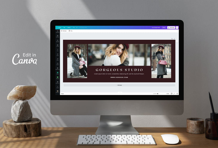 Ladystrategist Gorgeous Studio Facebook Cover for Photographers Editable Canva Template instagram canva templates social media templates etsy free canva templates