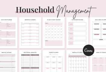 Ladystrategist Household Management Planner Canva Template instagram canva templates social media templates etsy free canva templates