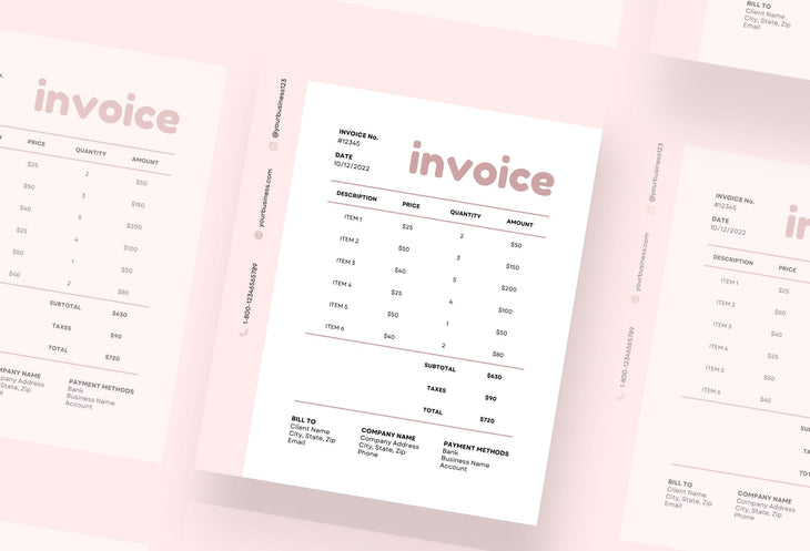 Ladystrategist Invoice Canva Template Bundle instagram canva templates social media templates etsy free canva templates